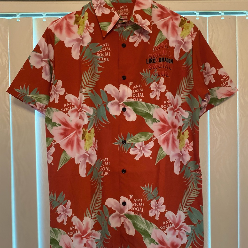 Anti Social Social Club Red Floral Men's Shirt
